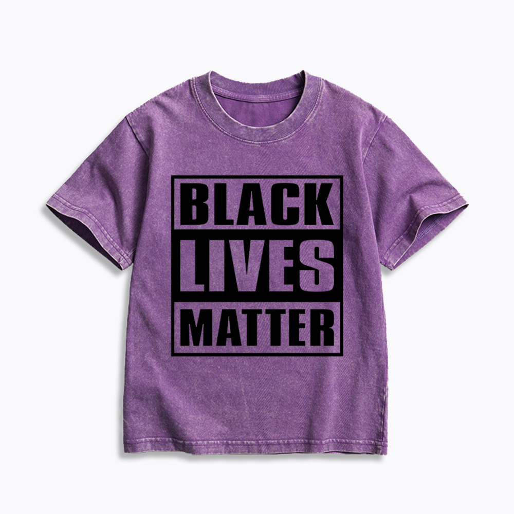 Black Lives Matter Equality Rights Kids Washed T-Shirt