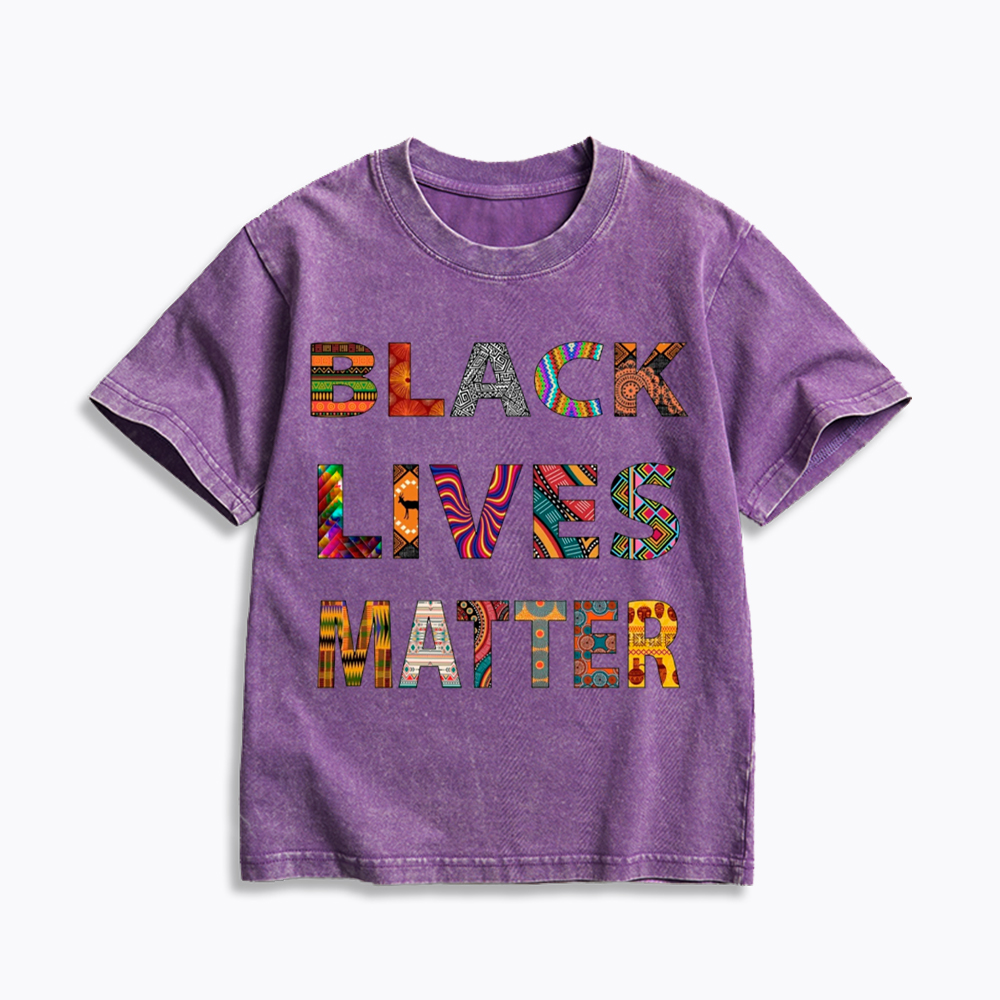 Black Lives Matter Diversity Kids Washed T-Shirt