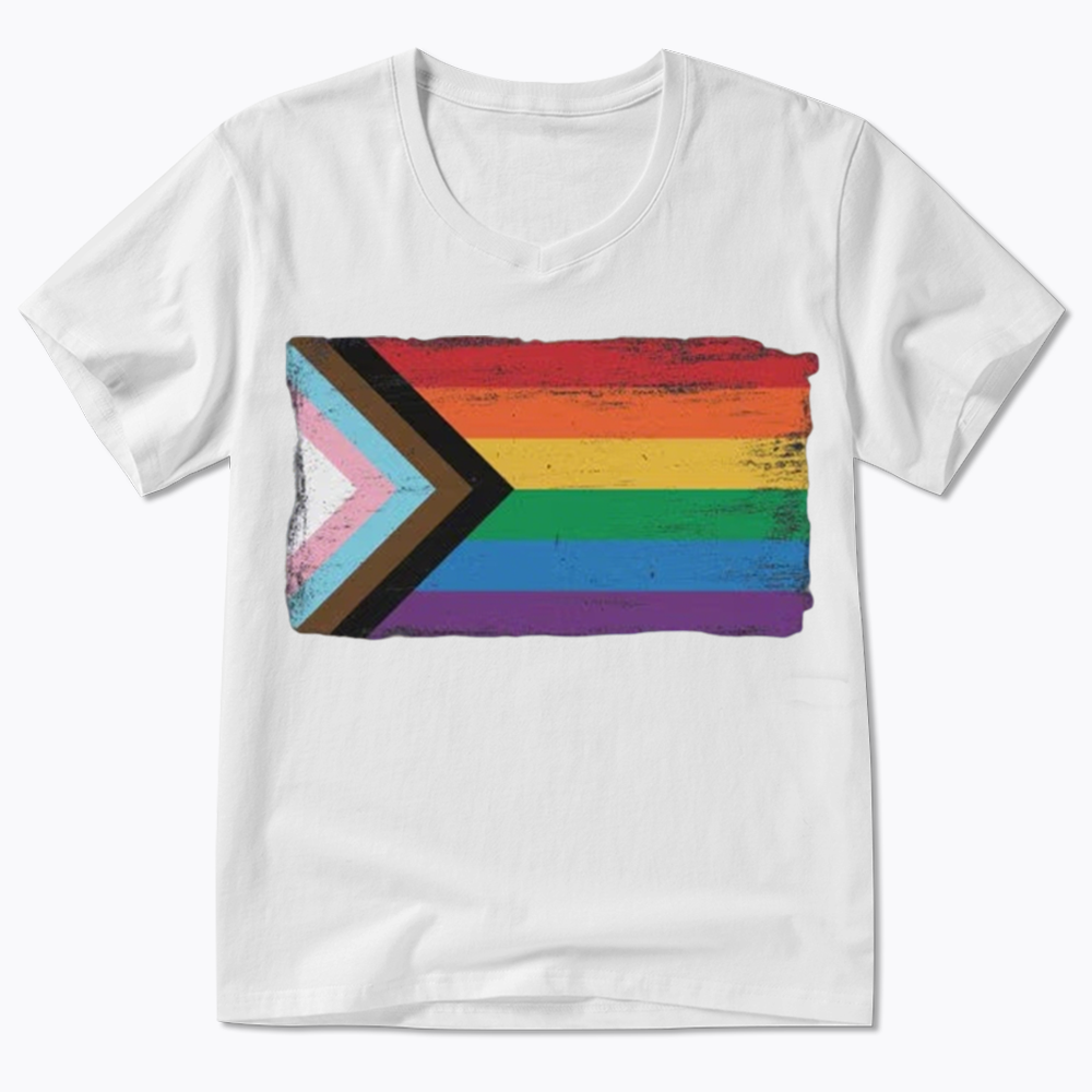 Progress Pride Flag V-Neck Classic T-Shirt
