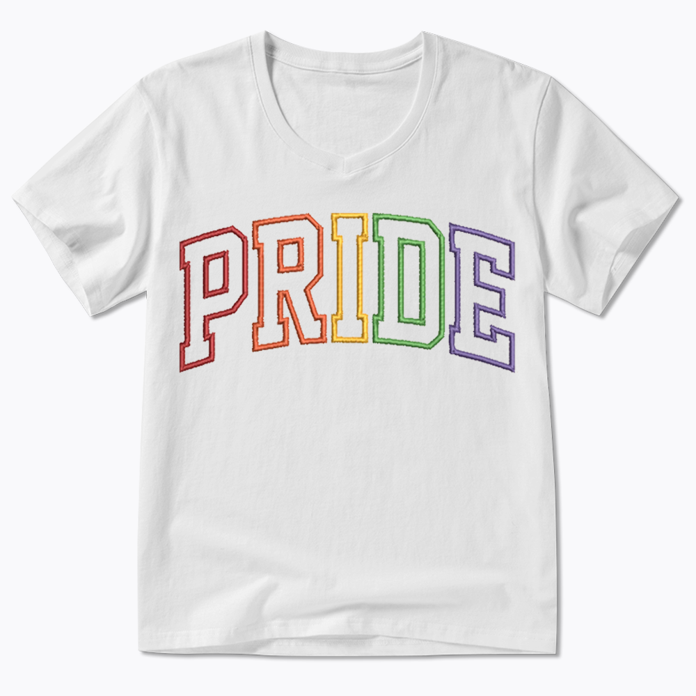 Embroidered Pride V-Neck Classic T-Shirt