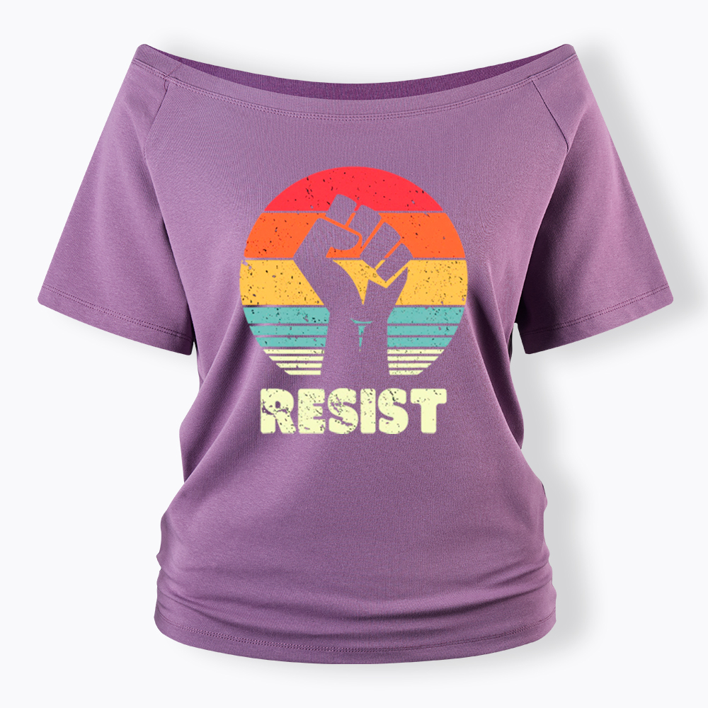 Resist Fist Off Shoulder T-shirt