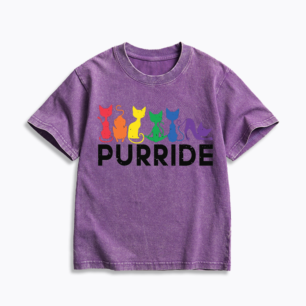 Purride Cat Kids Washed T-Shirt 