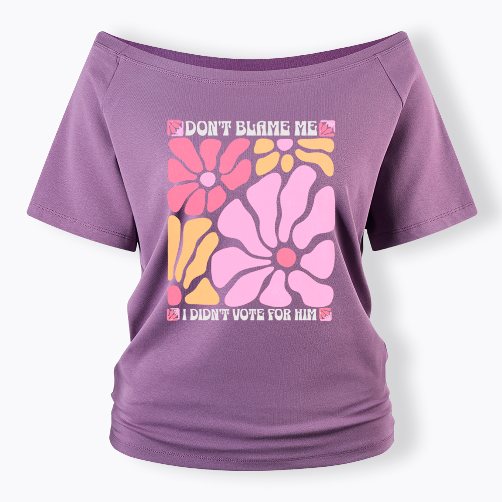 I Didn't Vote For Him Wildflowers Off Shoulder T-shirt