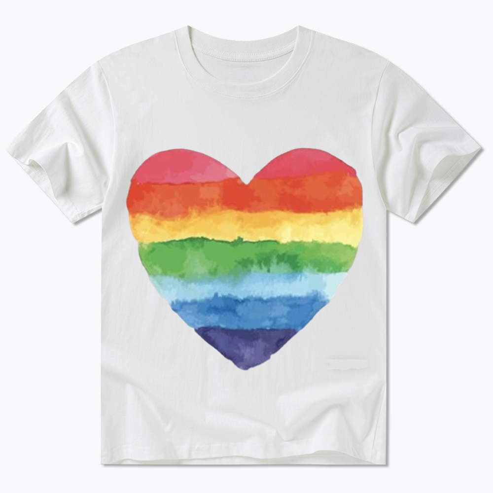 Watercolor Rainbow Heart Classic T-Shirt