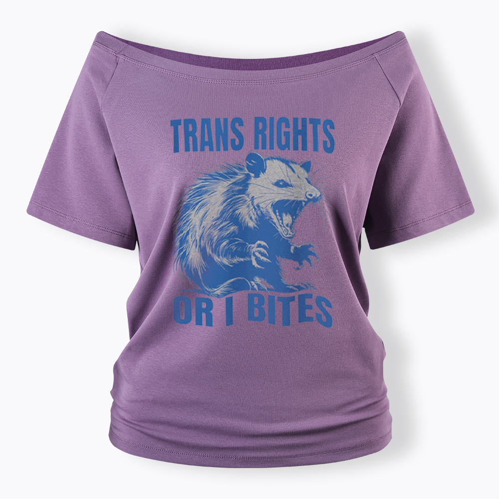 Trans Rights Off Shoulder T-shirt