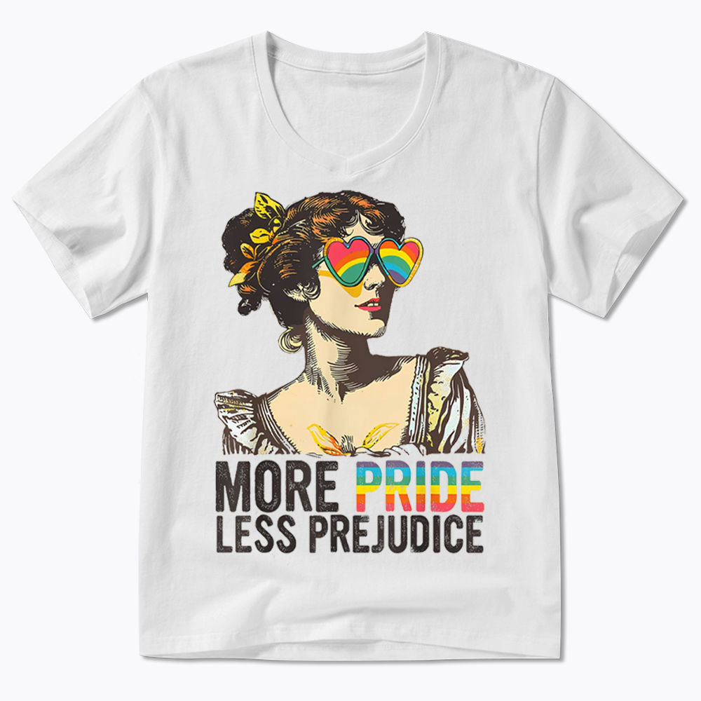 More Pride Less Prejudice V-Neck Classic T-Shirt