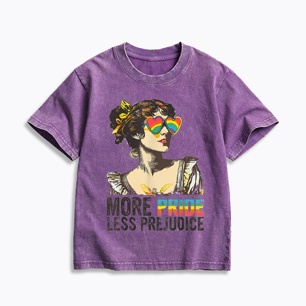 More Pride Less Prejudice Kids Washed T-Shirt 