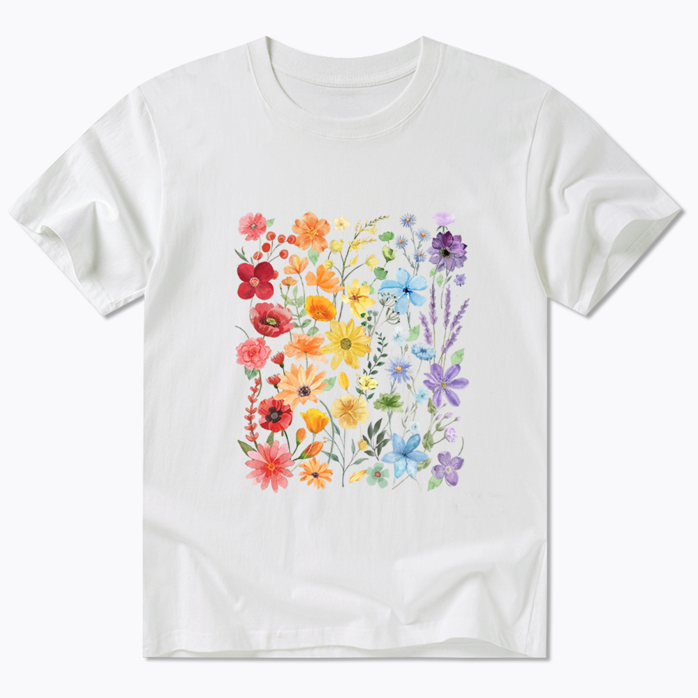 Rainbow Flowers Classic T-Shirt