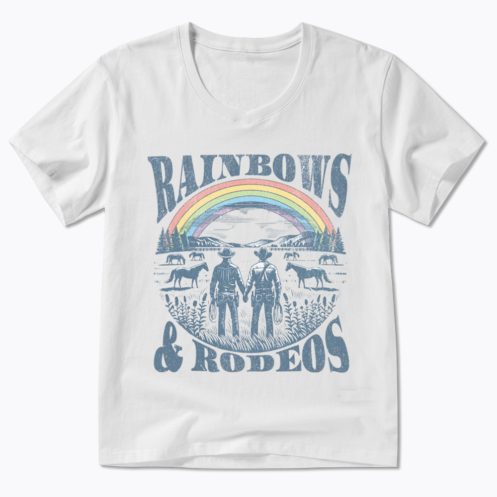 Rainbows Rodeo V-Neck Classic T-Shirt