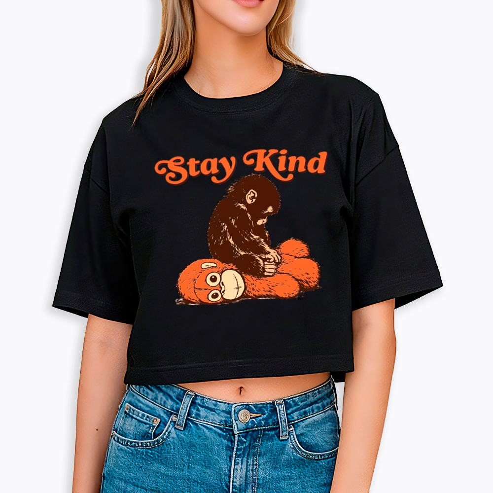 Punch Monkey Stay Kind Cropped T-Shirt