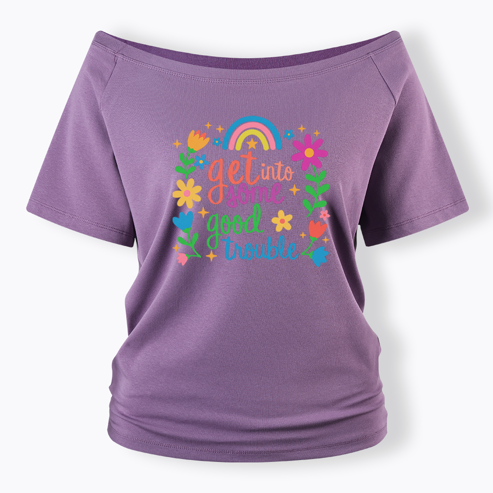 Good Trouble Activism Off Shoulder T-shirt