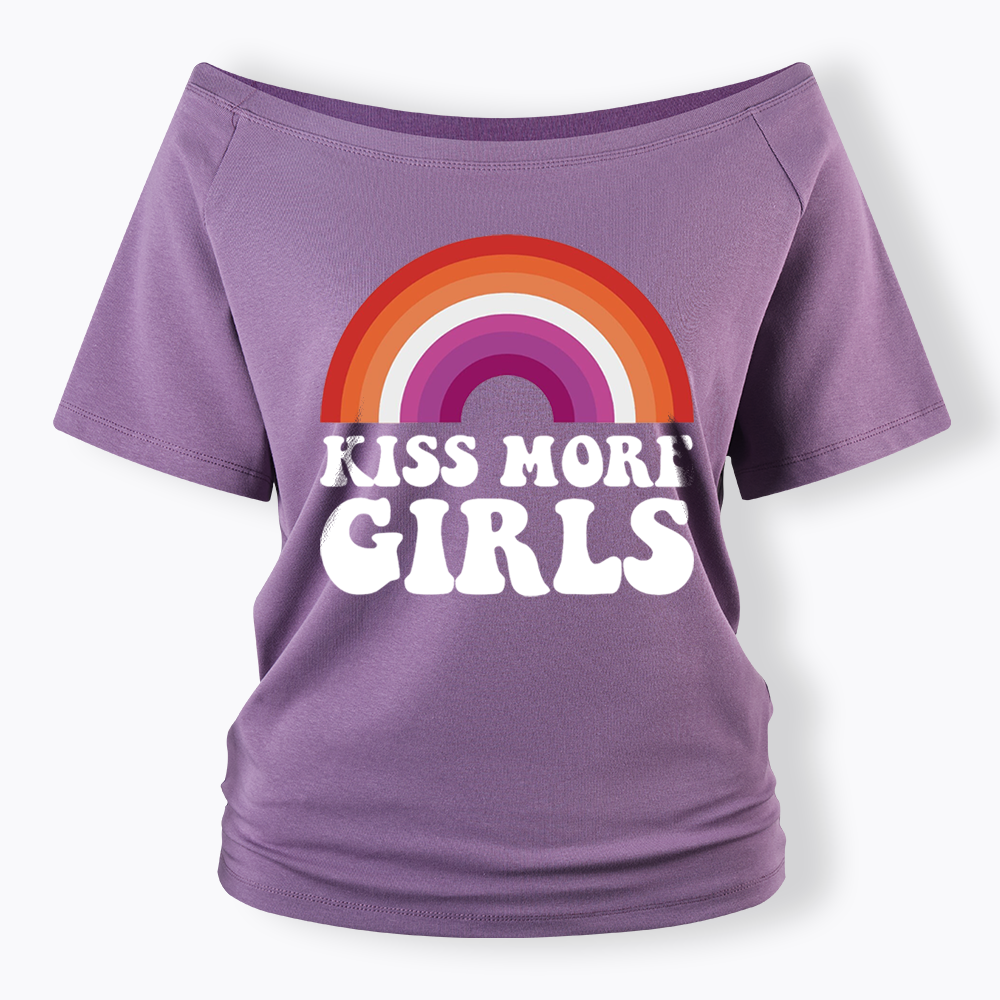 Kiss More Girls Off Shoulder T-shirt