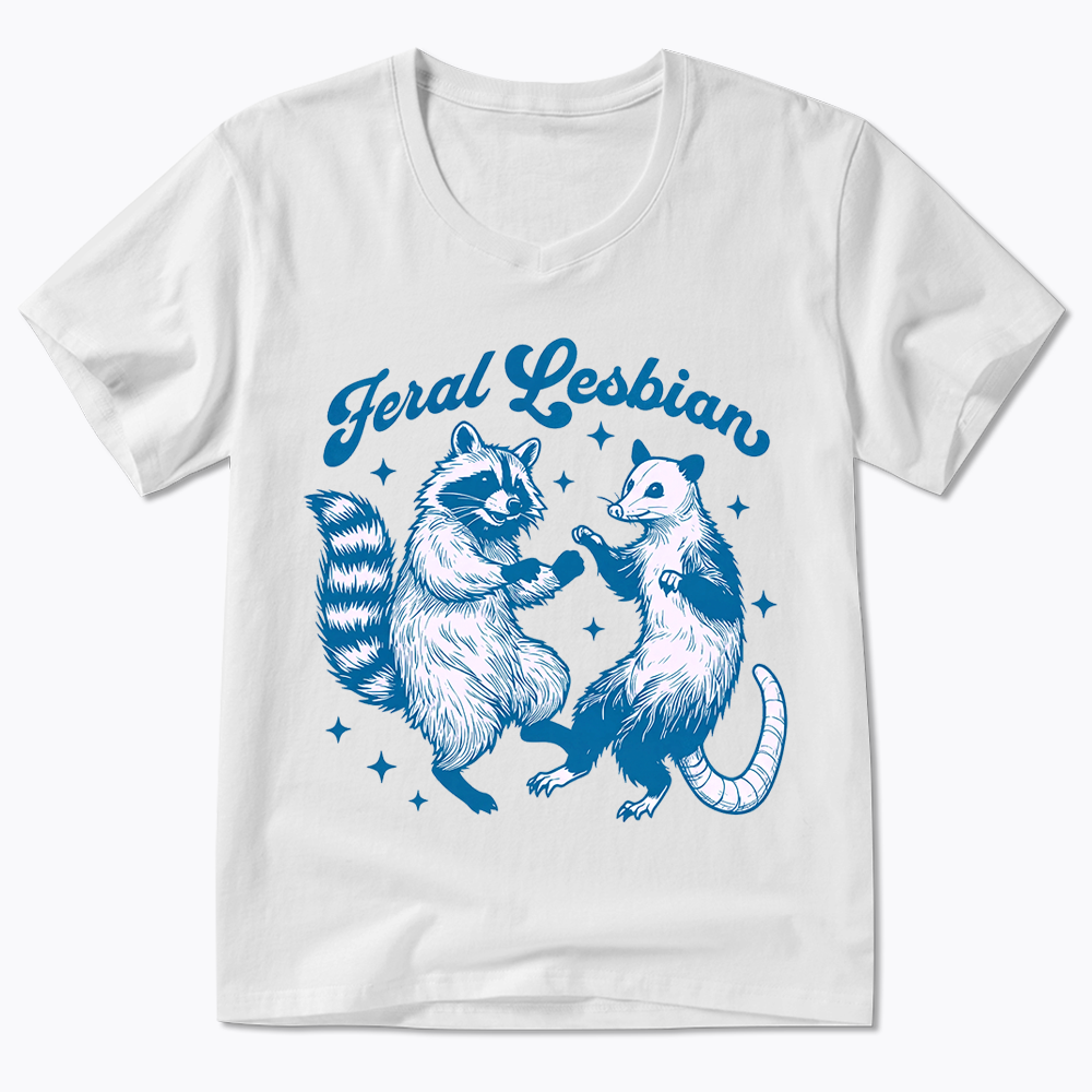 Feral Lesbian V-Neck Classic T-Shirt