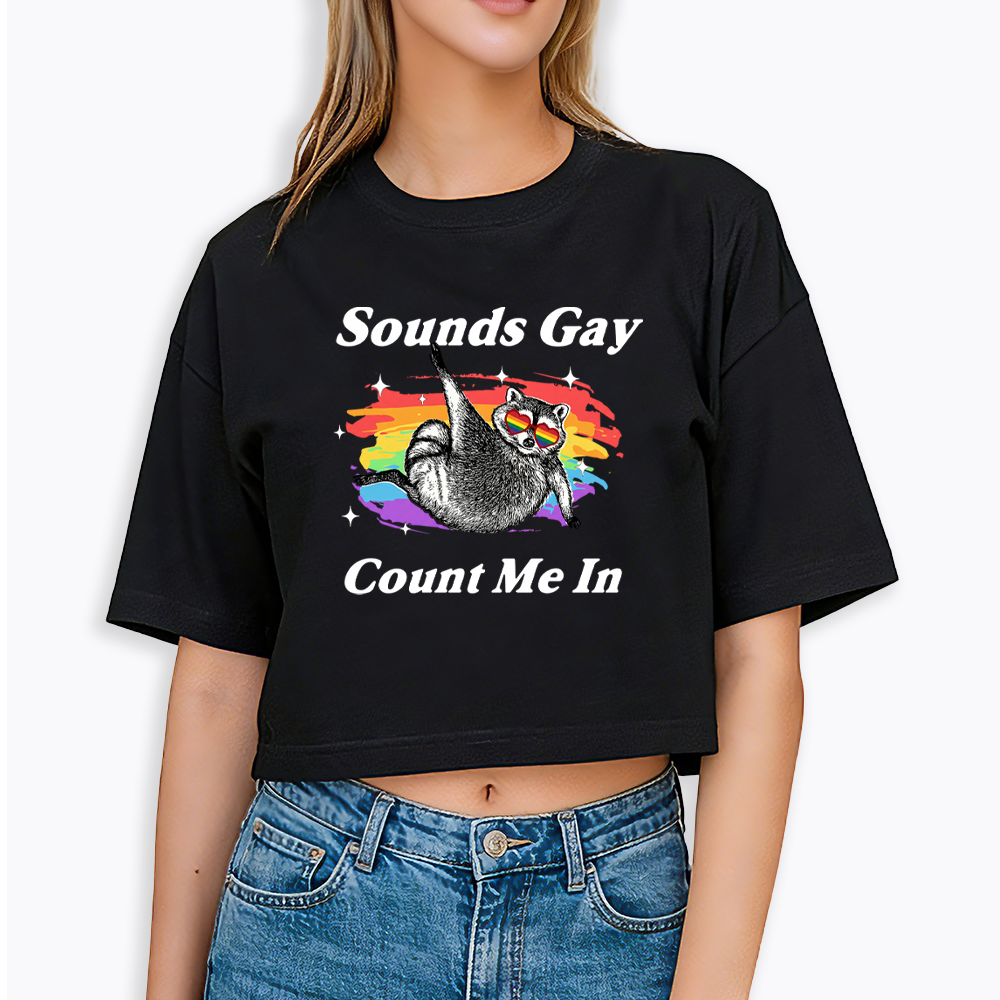 Sounds Gay Raccoon Pride  Cropped T-Shirt