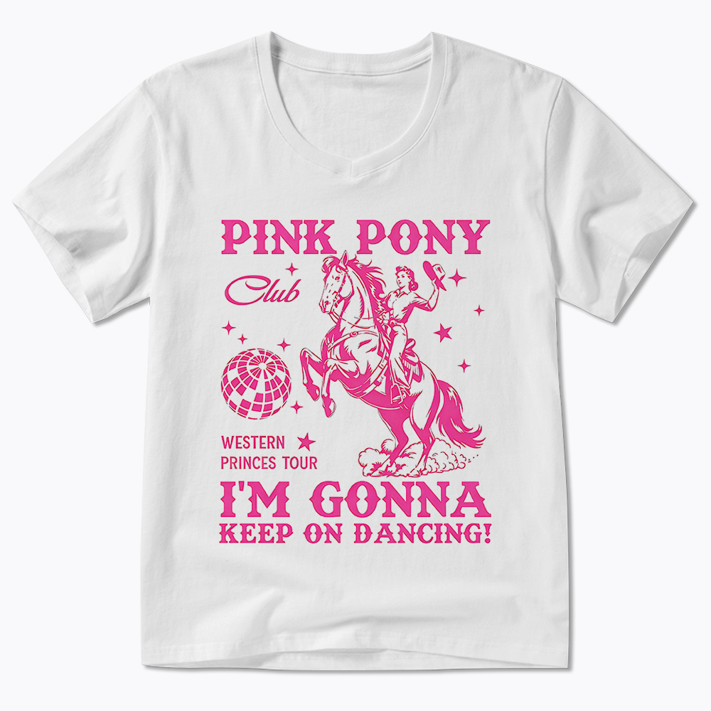 Pink Pony Club V-Neck Classic T-Shirt