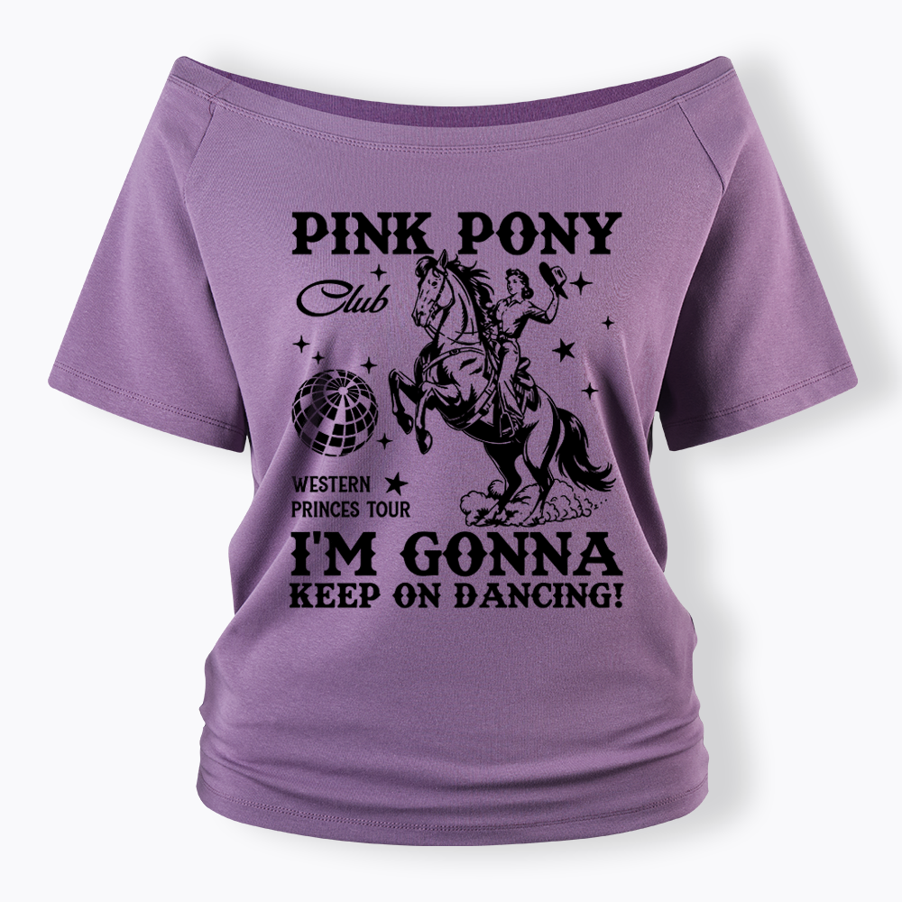 Pink Pony Club Off Shoulder T-shirt