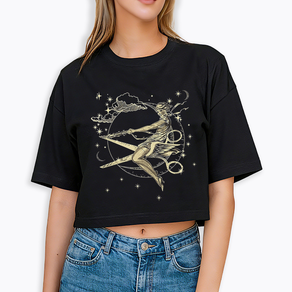 Scissors Witch Lesbian Cropped T-Shirt