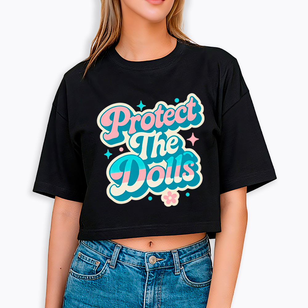 Protect The Dolls Transgender Pride Human Rights Cropped T-Shirt