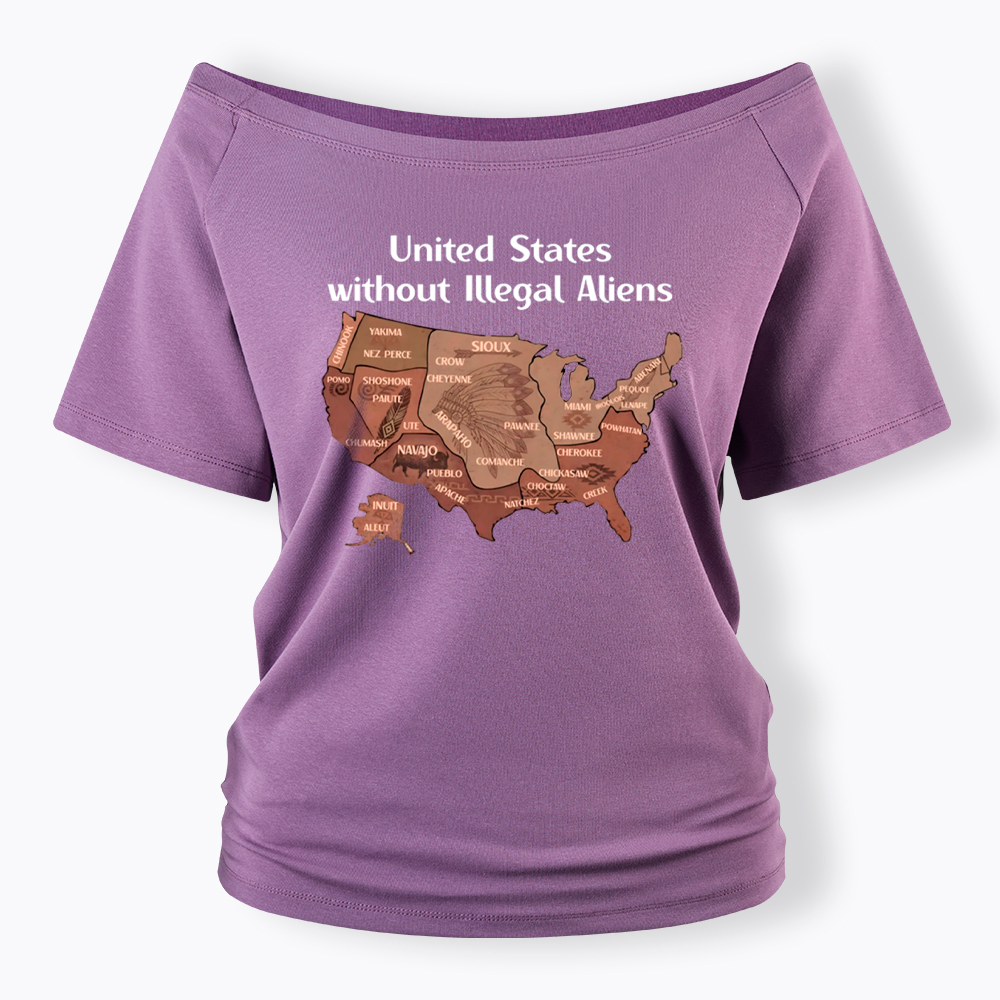 United States Without Illegal Aliens Off Shoulder T-Shirt
