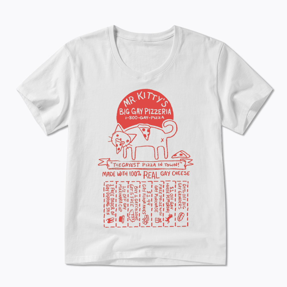 MR. KITTY’S BIG PIZZERIA V-Neck Classic T-Shirt