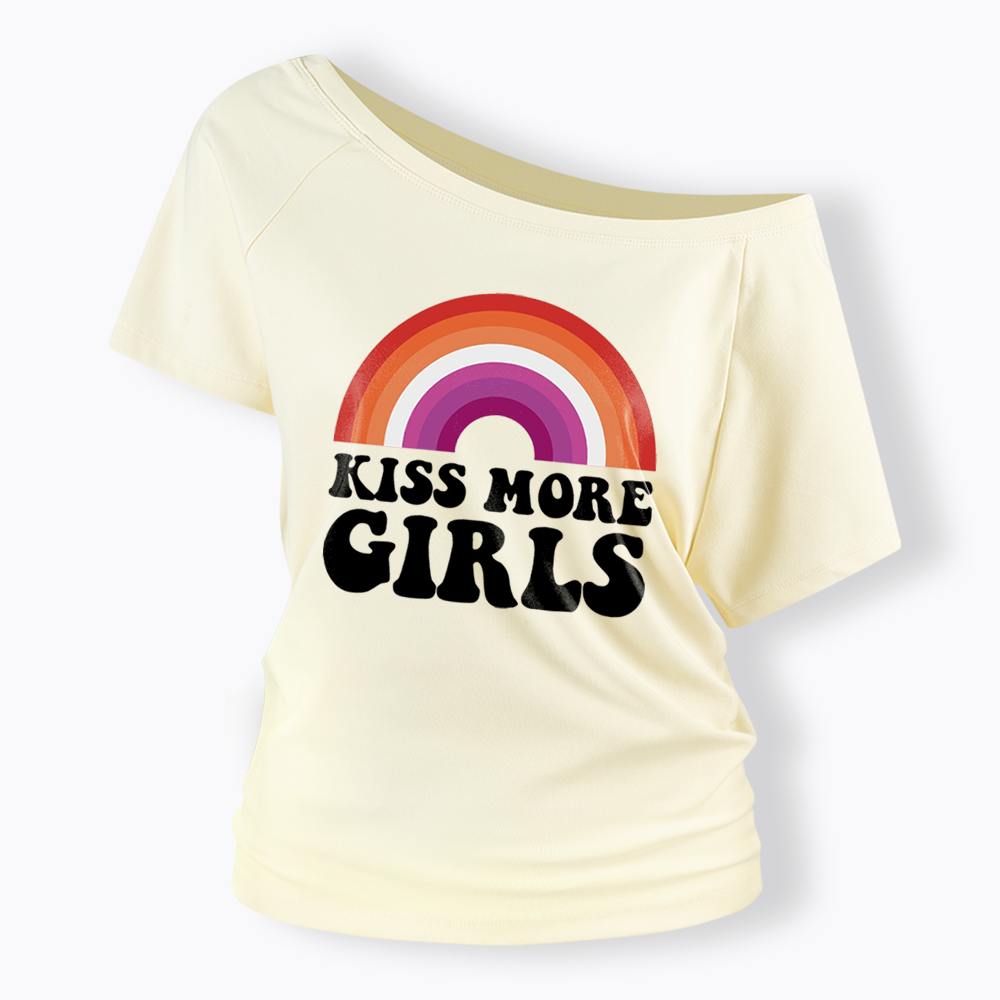 Kiss More Girls Off Shoulder T-shirt