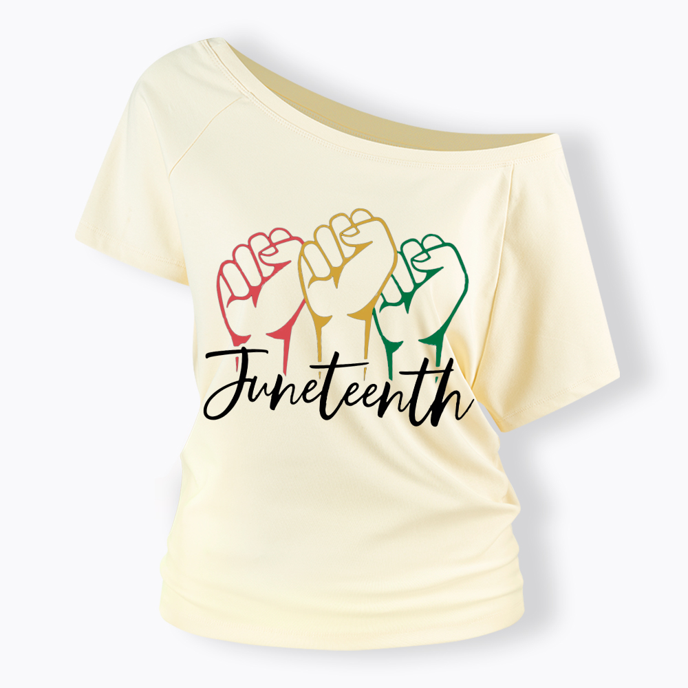 Juneteenth Black History Off Shoulder T-shirt