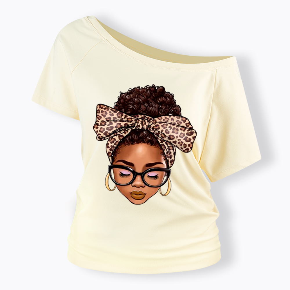 Black Woman Juneteenth Off Shoulder T-shirt