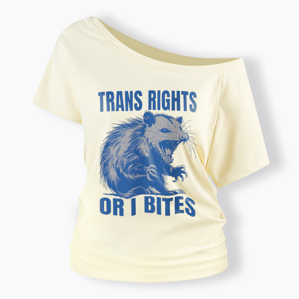 Trans Rights Off Shoulder T-shirt