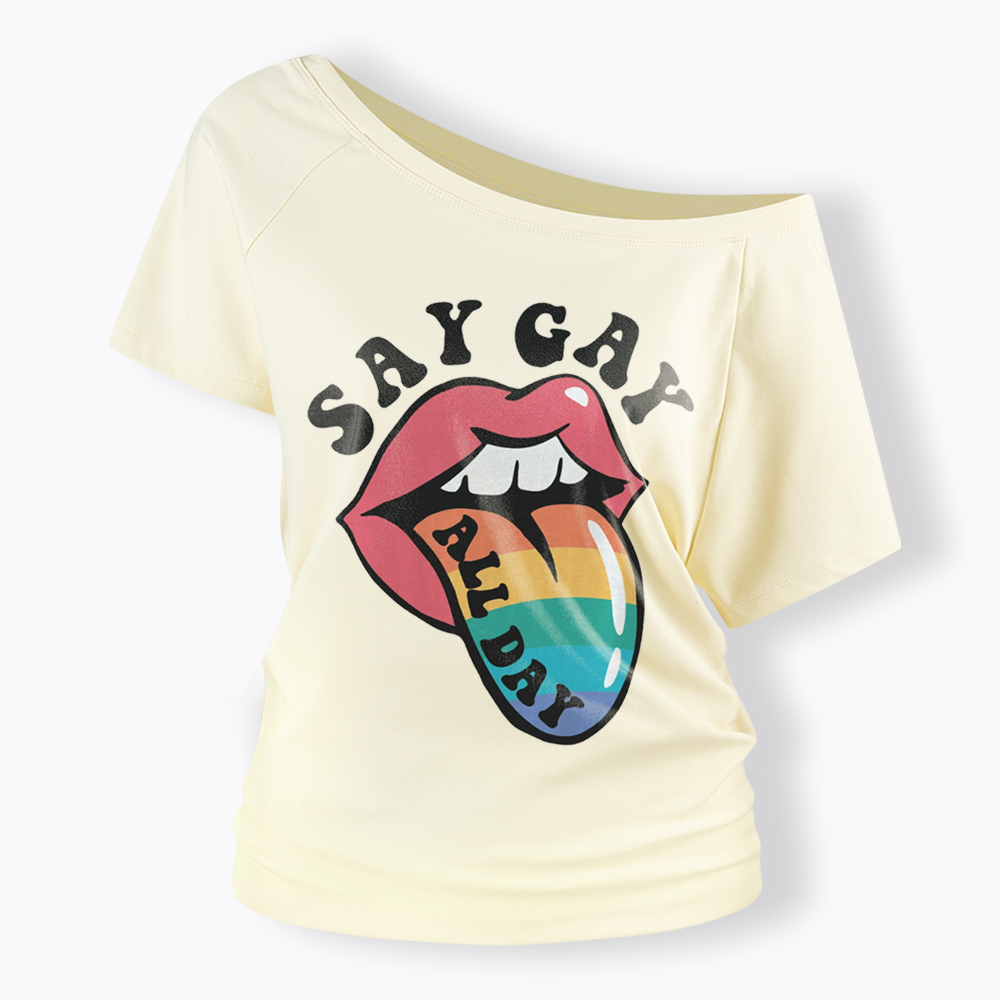 Cute Pride Off Shoulder T-shirt