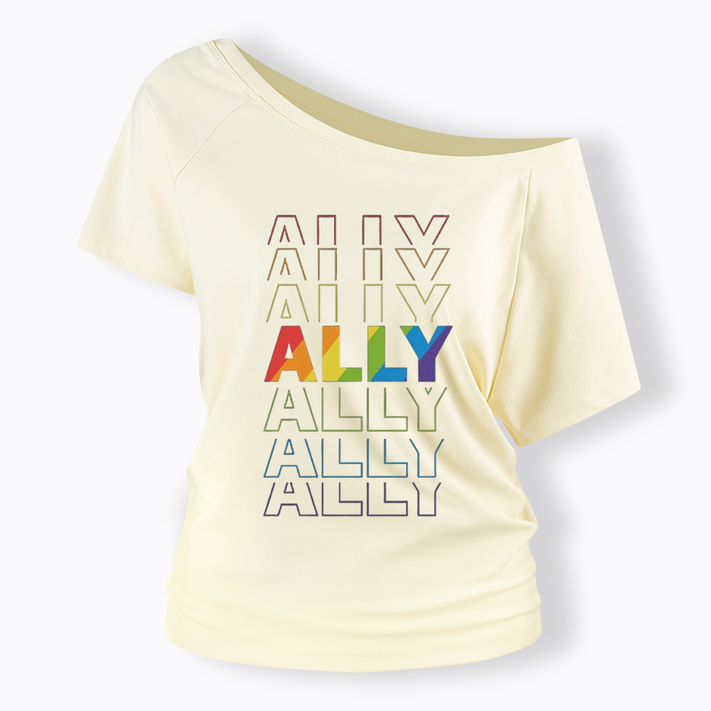 Pride Gift For Ally Off Shoulder T-shirt