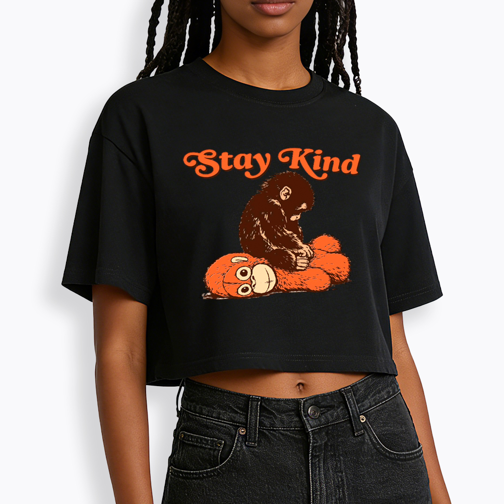 Punch Monkey Stay Kind Cropped T-Shirt