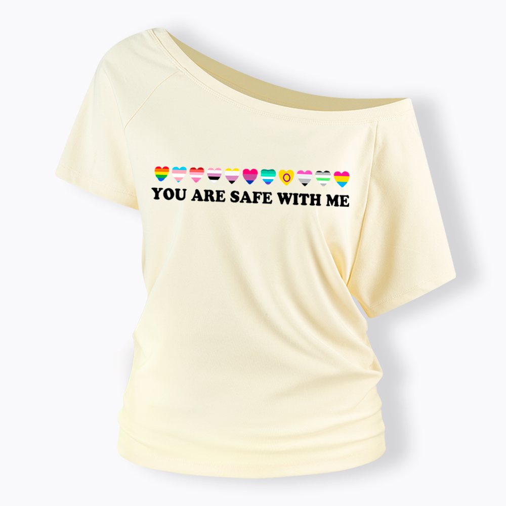You Are Safe With Me Off Shoulder T-shirt