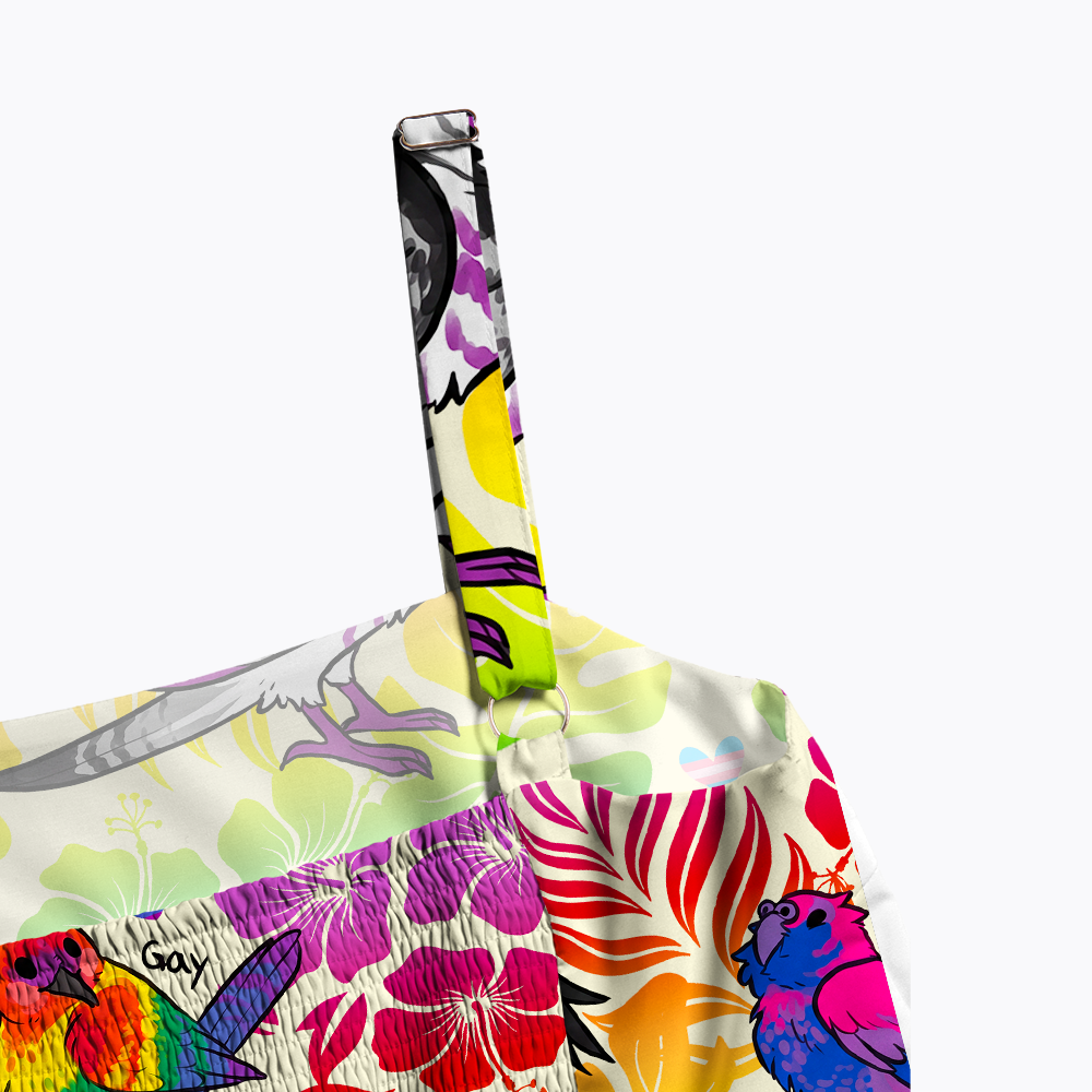Hibiscus Happy Pride Month with Pride Birds Maxi Dress