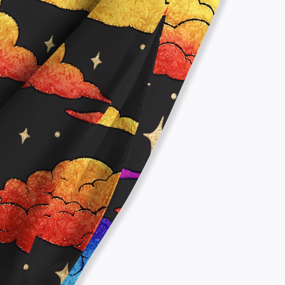 LGBTQ Rainbow Cloud Moon Star Night Sky Maxi Dress