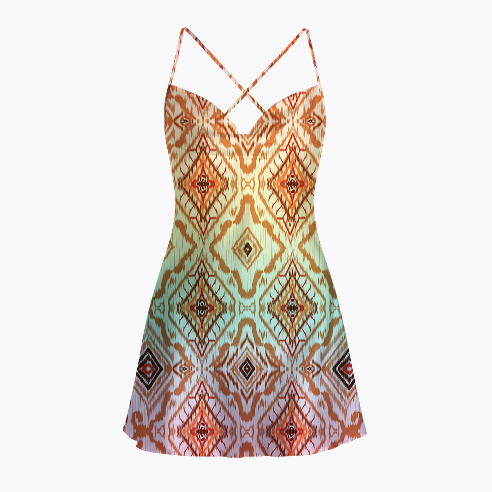 Multicultural Boho LGBTQ Satin Cross Back Mini Dresses