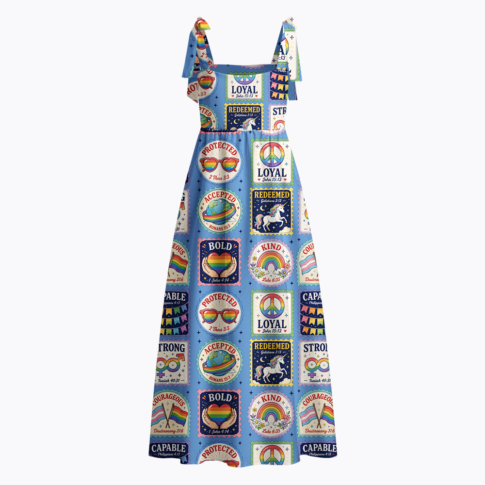 God Says I Am LGBT Tie Shoulder Maxi Dress