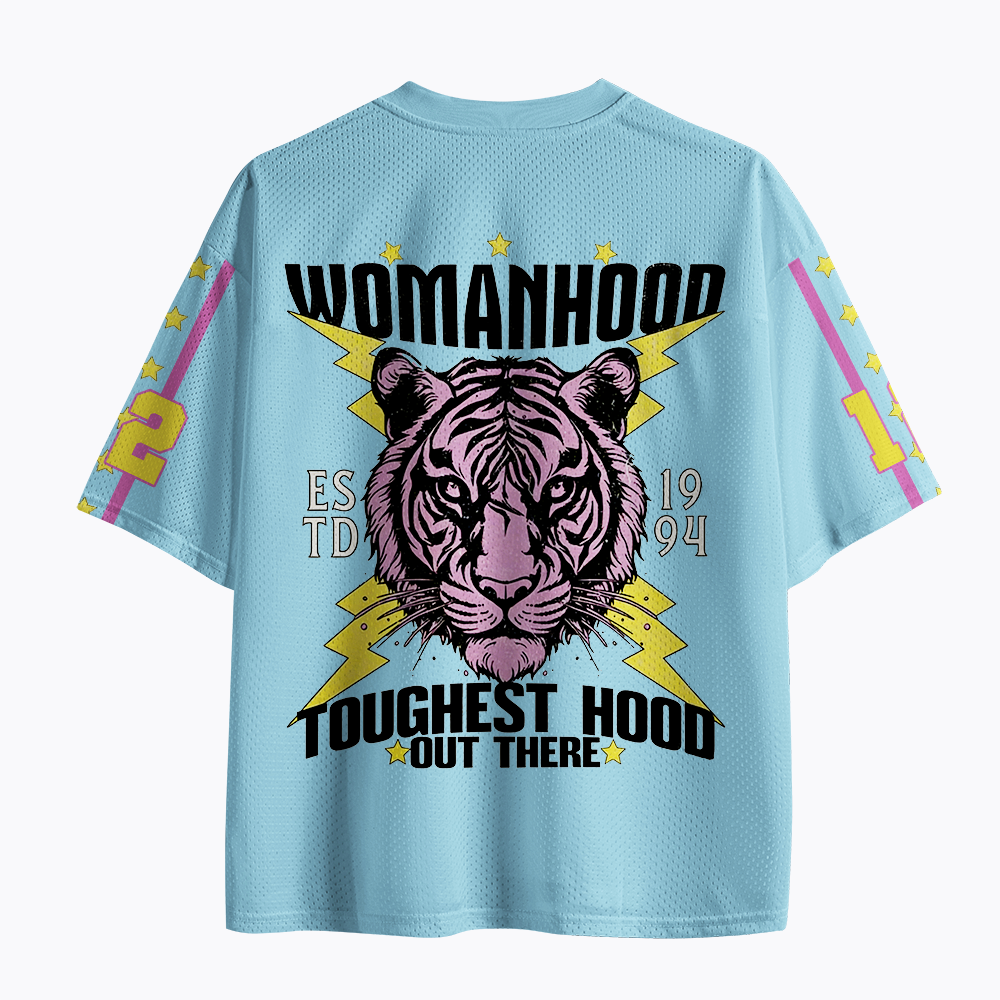 Womanhood Feminist Tiger Mesh Jersey