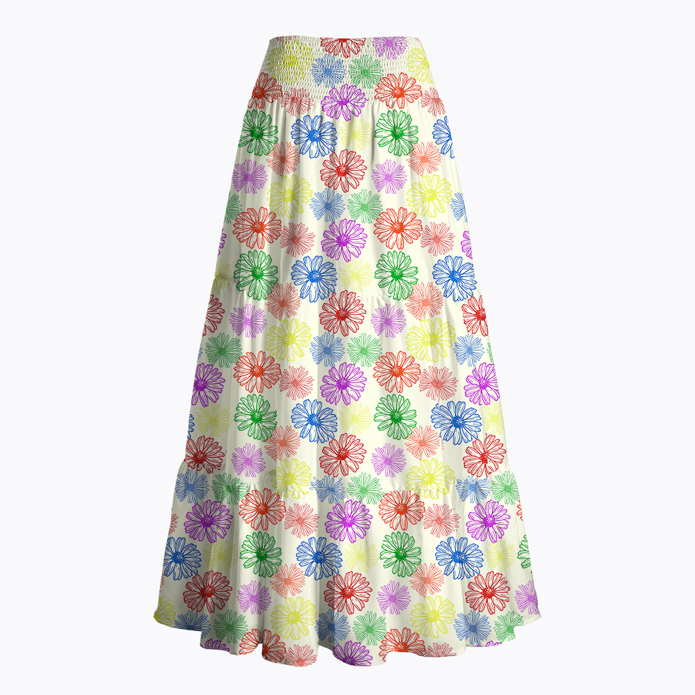 Charming Daisy Field Maxi Skirt