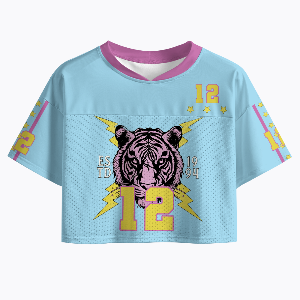 Womanhood Feminist Tiger Crop Sports Jersey