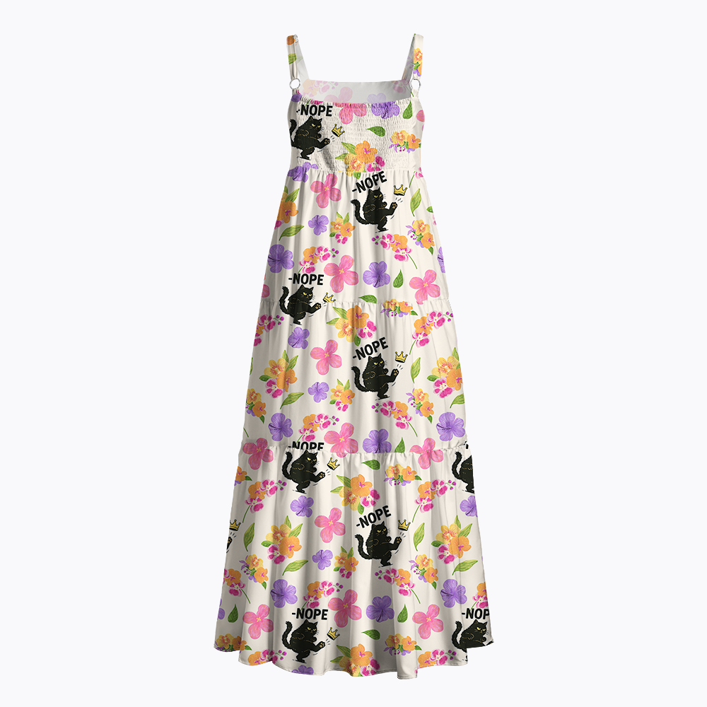 No Kings in America Black Cat Maxi Dress