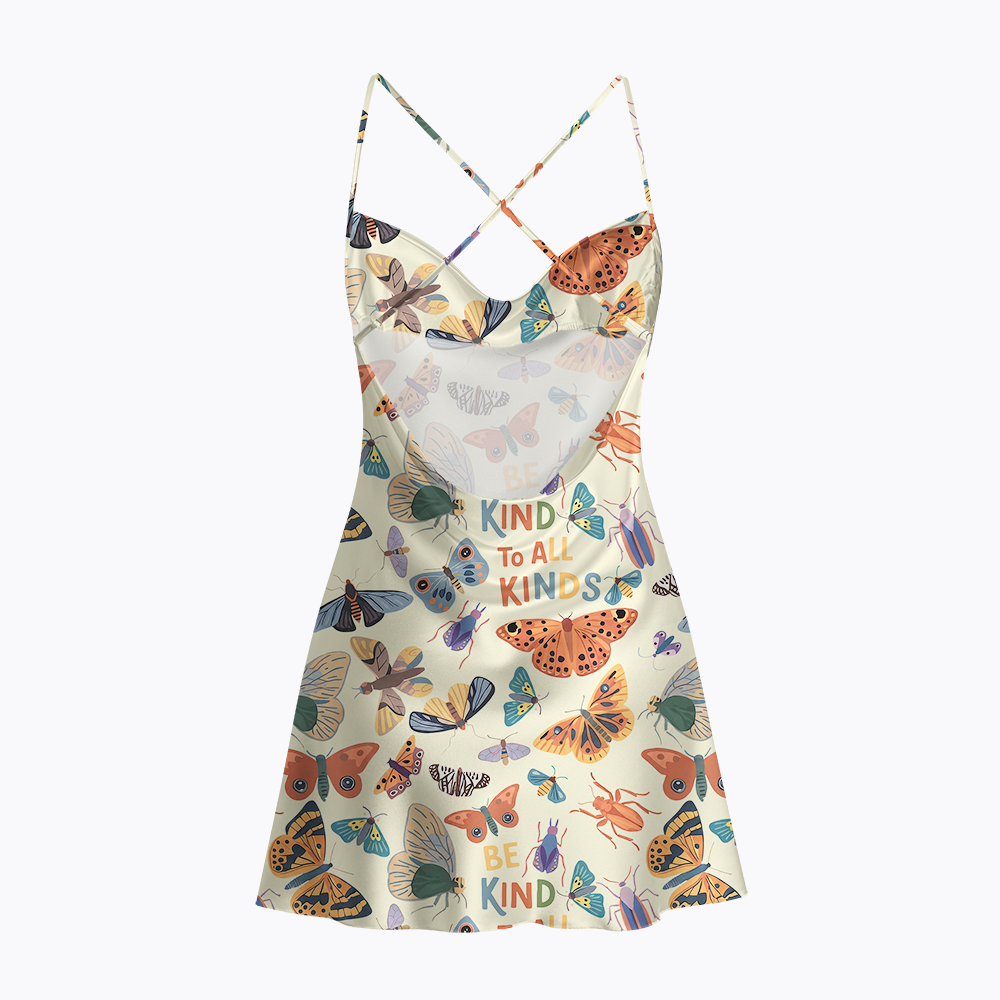 Be Kind to All Kinds Satin Cross Back Mini Dresses