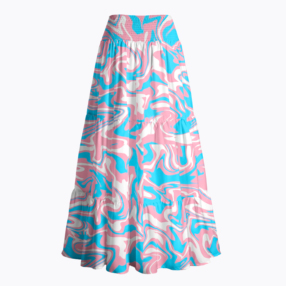 Trans Pride Flowy Summer Maxi Skirt