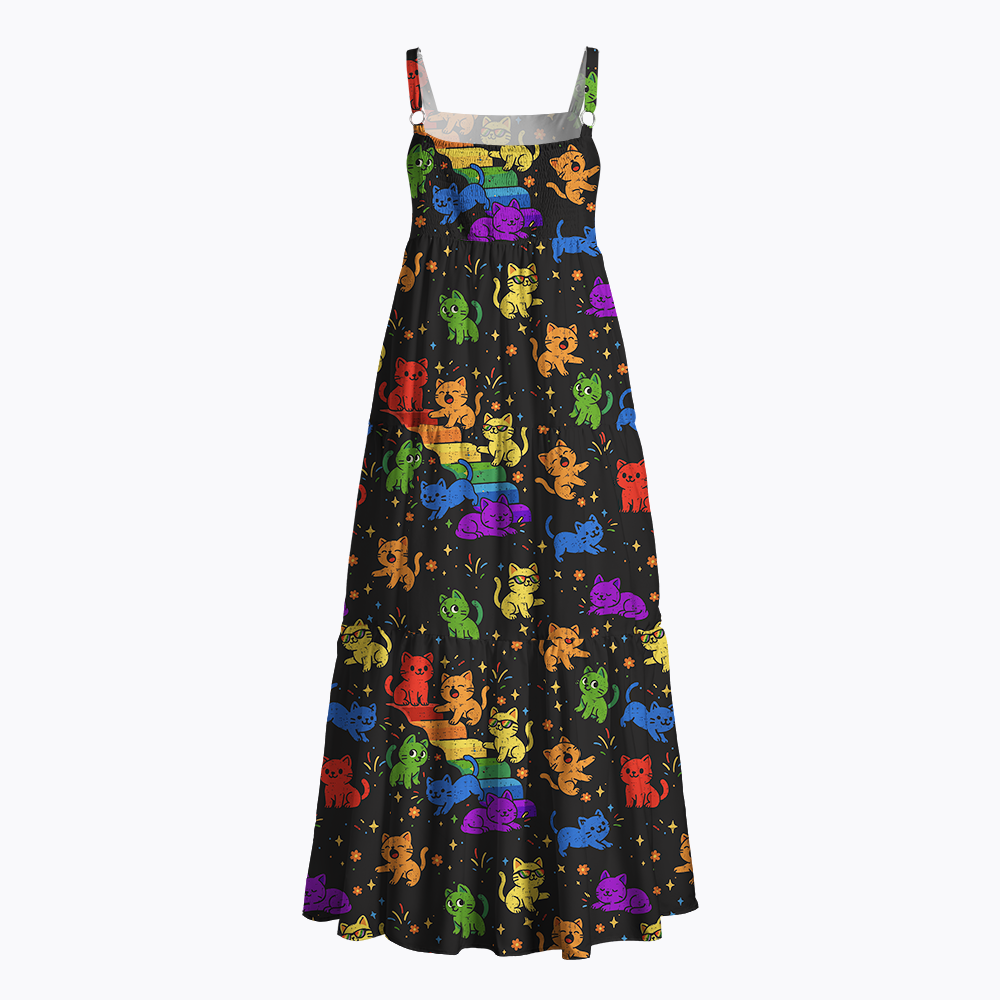 Gay Pride Kawaii Cat Maxi Dress