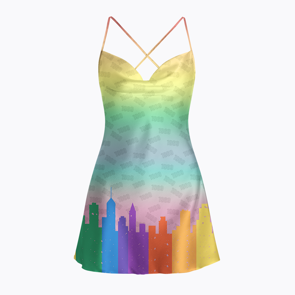 The first Pride Was a Riot Shirt EST 1969 Satin Cross Back Mini Dresses