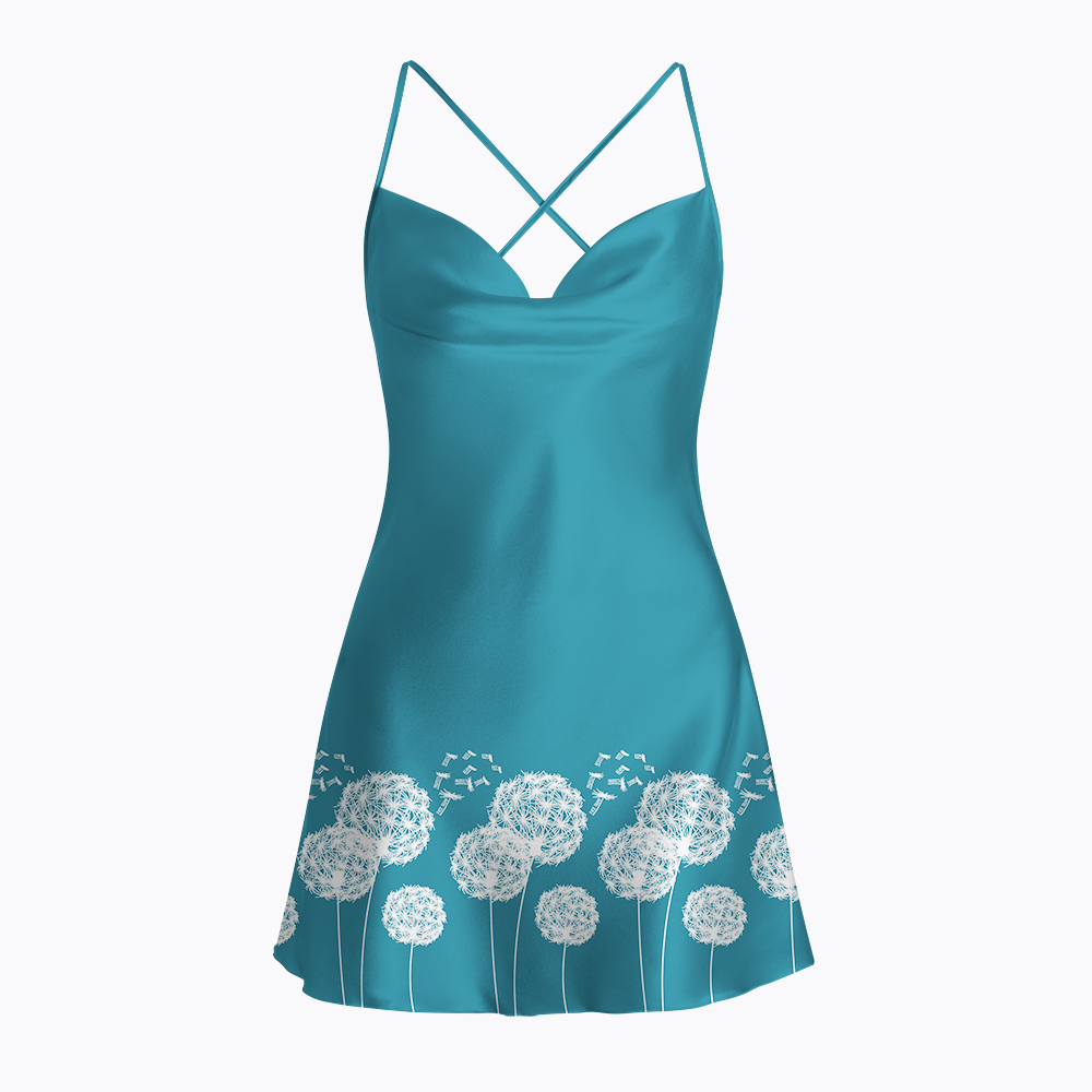 Subtle Floral Protest Satin Cross Back Mini Dresses