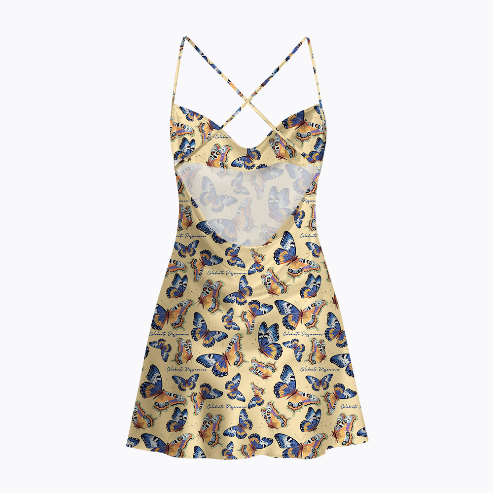 Celebrate Differences Satin Cross Back Mini Dresses