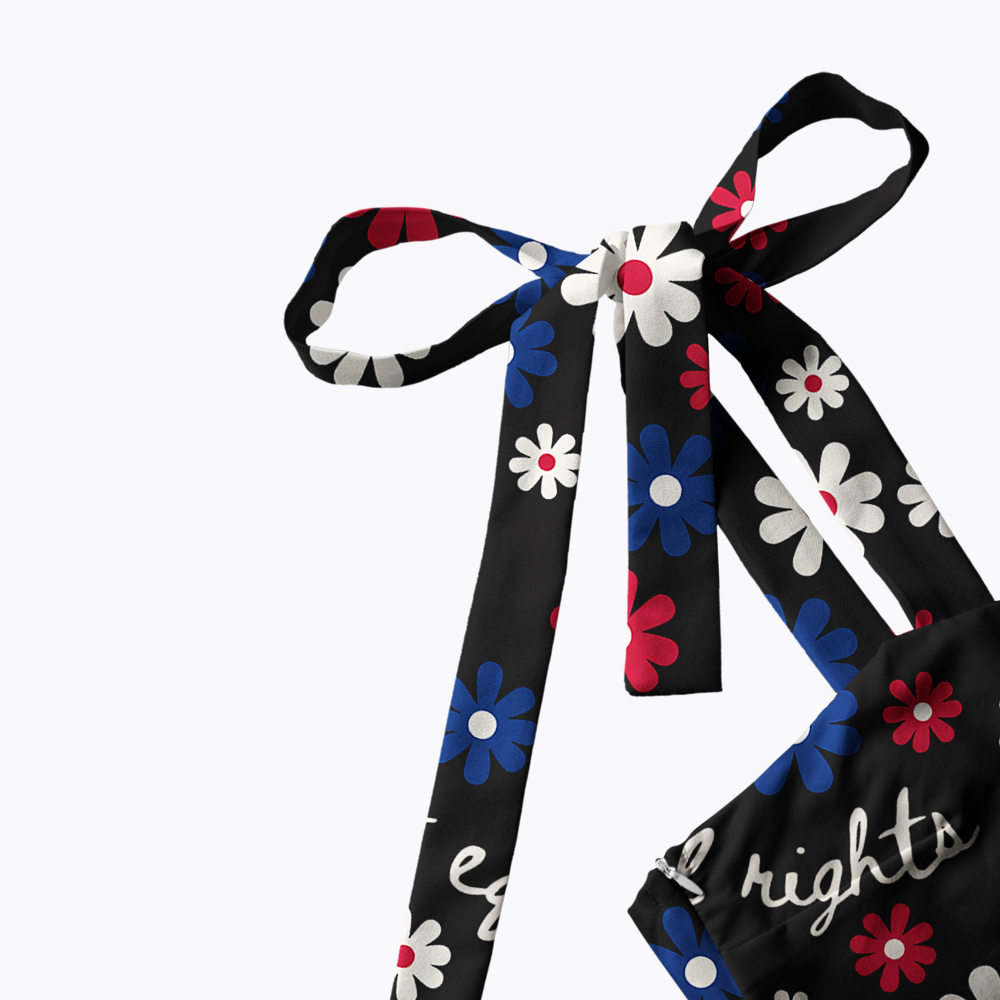 Funny 4th of July Tie Shoulder Maxi Dress