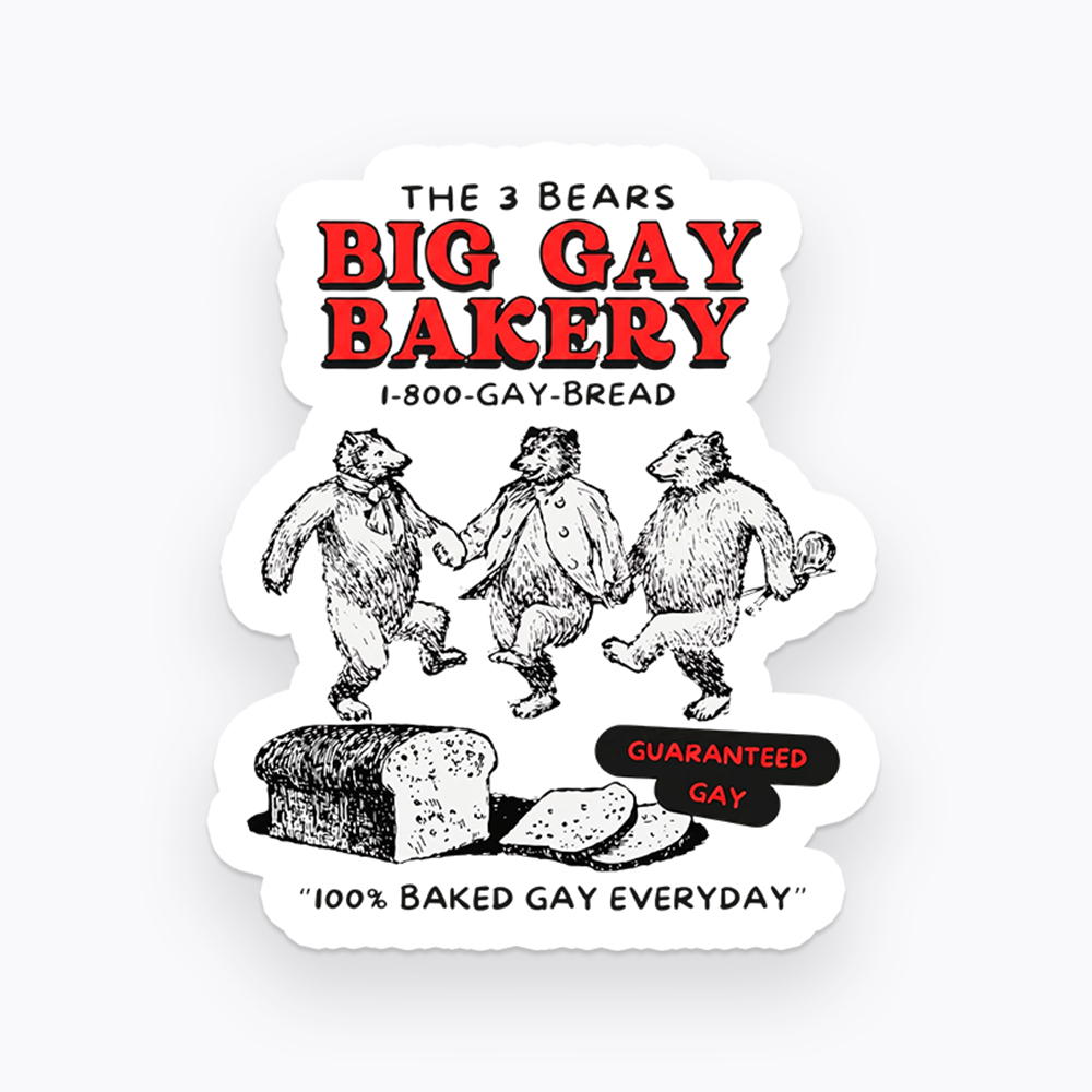 3 Bears Big Gay Bakery Sticker