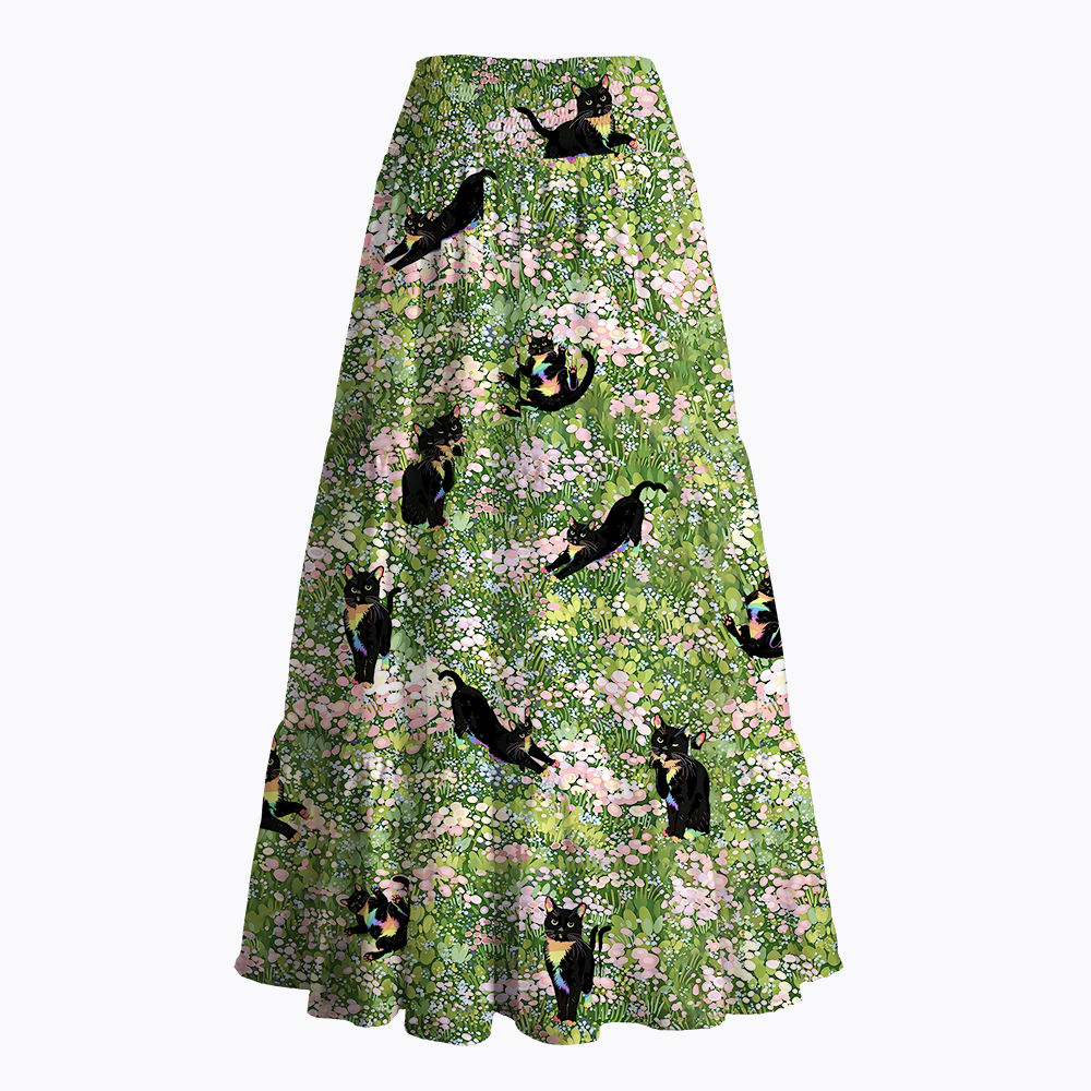 LGBTQ Pride Tuxedo Cat Maxi Skirt