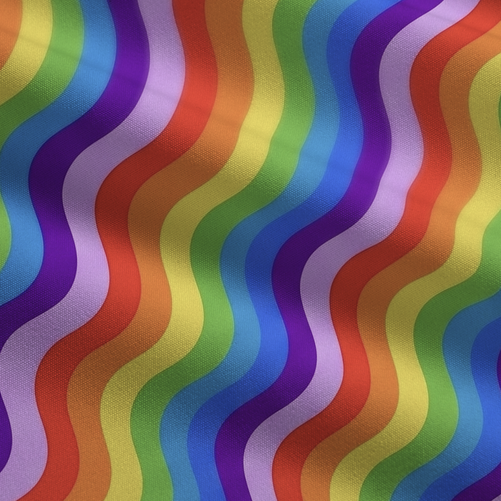 Rainbow Wave Tie Shoulder Maxi Dress